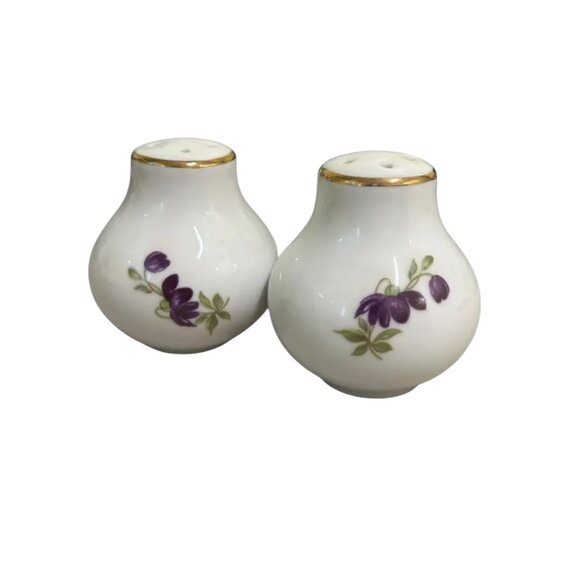 Vintage Bulb Shape Floral Pattern Dining Salt and Pepper Shakers - Picture 2 of 5